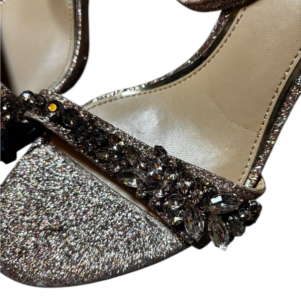 Jewel Badgley Mischka Size 7 Ojai Rose Gold  Crystal Adorned Sculpted Stilettos - Picture 7 of 12